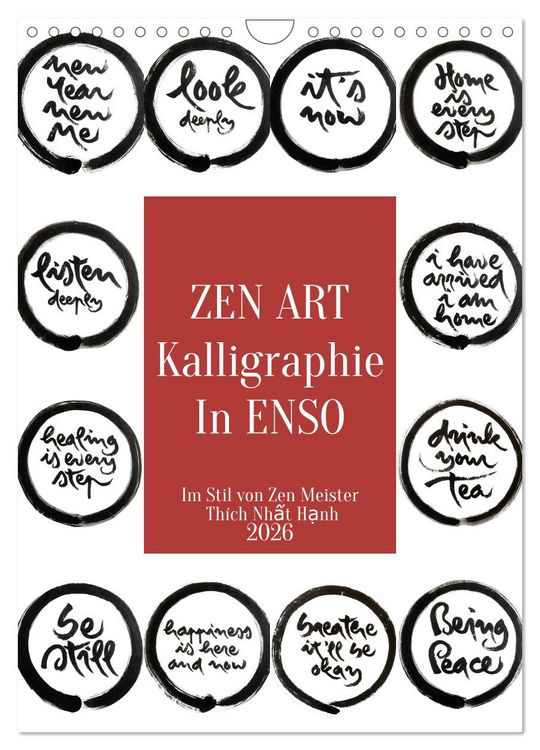 Produktbild: Zen Art Kalligraphie inspiriert von Zen-Meister Th&iacute;ch Nhất Hạnh (Wandkalender 2026 DIN A4 hoch), CALVENDO Monatskalender