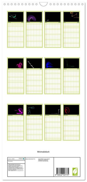 Produktbild: Familienplaner 2026 - Minimalistisch mit 5 Spalten (Wandkalender, 21 x 45 cm) CALVENDO