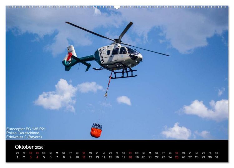 Produktbild: Hubschrauber im Einsatz (hochwertiger Premium Wandkalender 2026 DIN A2 quer), Kunstdruck in Hochglanz
