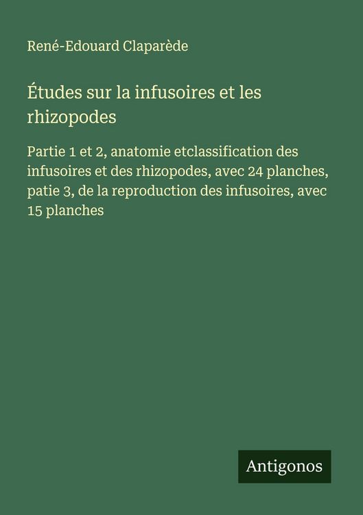 Produktbild: &Eacute;tudes sur la infusoires et les rhizopodes