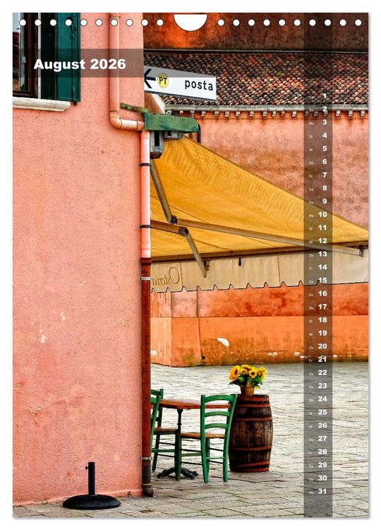Produktbild: L'isola di Burano - Ein Spaziergang &uuml;ber die farbenfrohe Insel (Wandkalender 2026 DIN A4 hoch), CALVENDO Monatskalender