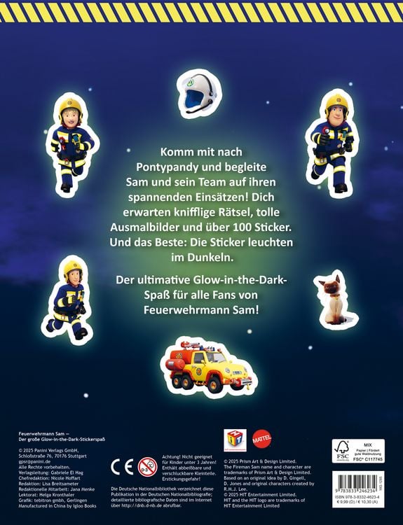 Produktbild: Feuerwehrmann Sam: Der gro&szlig;e Glow-in-the-Dark Stickerspa&szlig;: Stickern - R&auml;tseln - Ausmalen