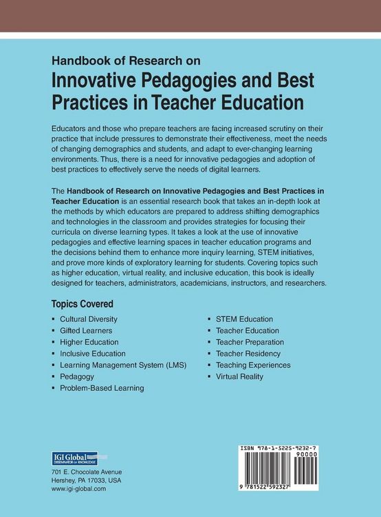 Produktbild: Handbook of Research on Innovative Pedagogies and Best Practices in Teacher Education