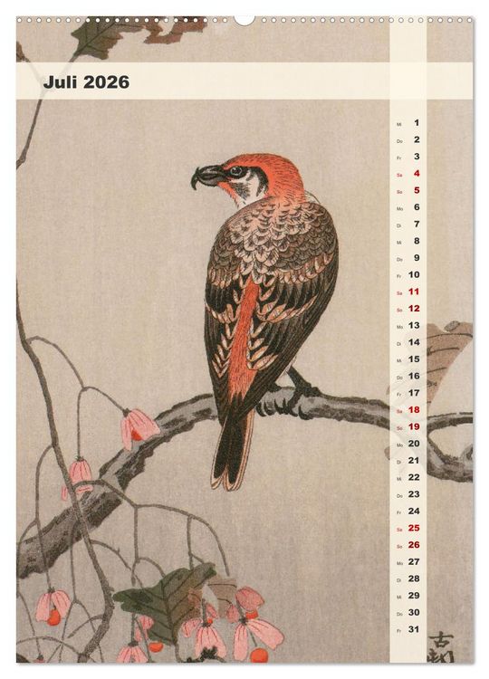 Produktbild: Ohara Koson - Gefiederte Sch&ouml;nheiten (hochwertiger Premium Wandkalender 2026 DIN A2 hoch), Kunstdruck in Hochglanz