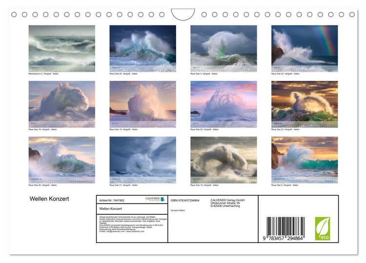 Produktbild: Wellen Konzert (Wandkalender 2026 DIN A4 quer), CALVENDO Monatskalender