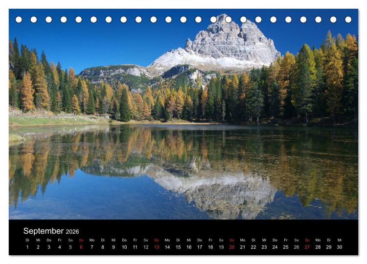 Produktbild: Berge, T&auml;ler & Seen (Tischkalender 2026 DIN A5 quer), CALVENDO Monatskalender