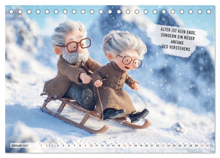 Produktbild: Oma und Opa - Spr&uuml;che &uuml;ber das Alter (Tischkalender 2027 DIN A5 quer), CALVENDO Monatskalender