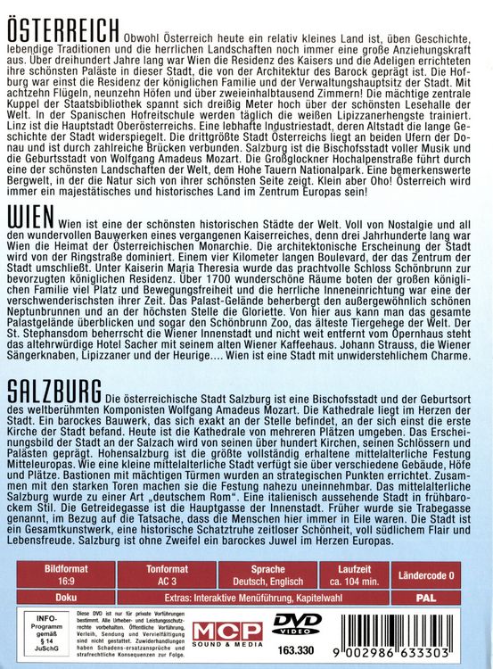 Produktbild: Ihr Reisef&uuml;hrer - &Ouml;sterreich: Wien/Salzburg [3 DVDs]
