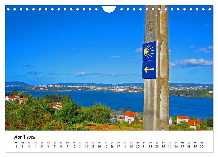 Produktbild: Jakobsweg - Camino Ingles (Wandkalender 2026 DIN A4 quer), CALVENDO Monatskalender