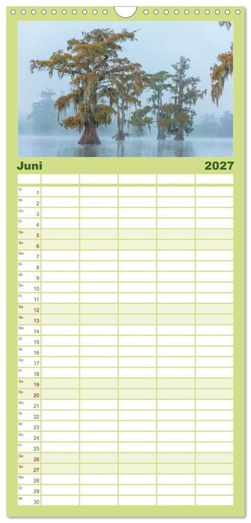 Produktbild: Familienplaner 2027 - Natur Paradies Mississippi Delta mit 5 Spalten (Wandkalender, 21 x 45 cm) CALVENDO