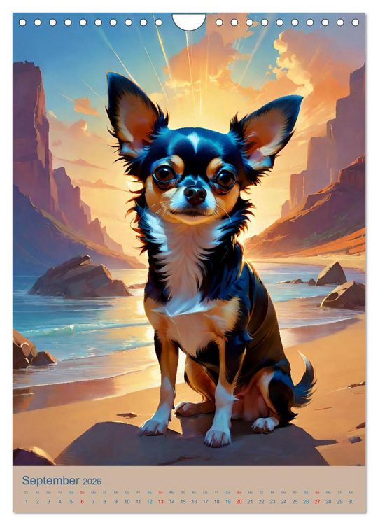 Produktbild: Chihuahuas. Kunstvolle Portr&auml;ts der kleinen Hunde (Wandkalender 2026 DIN A4 hoch), CALVENDO Monatskalender