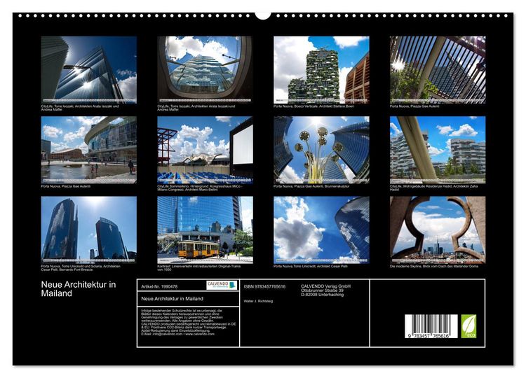Produktbild: Neue Architektur in Mailand (hochwertiger Premium Wandkalender 2026 DIN A2 quer), Kunstdruck in Hochglanz
