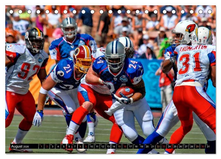 Produktbild: Kraft und Taktik - American Football (Tischkalender 2026 DIN A5 quer), CALVENDO Monatskalender