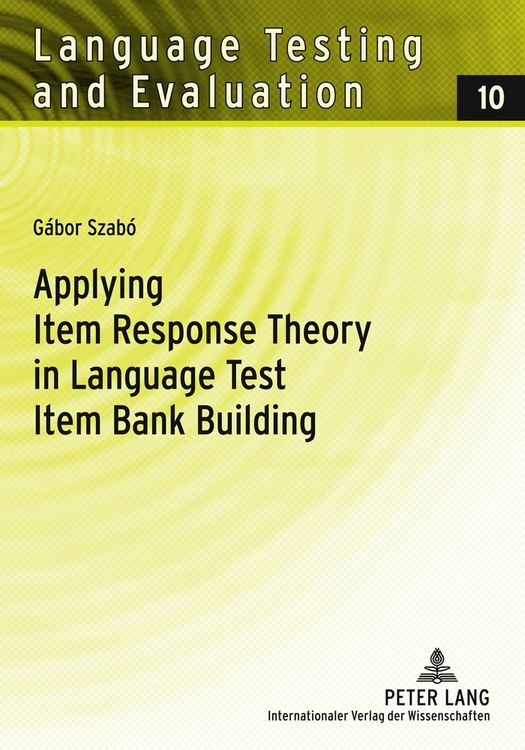 Produktbild: Applying Item Response Theory in Language Test Item Bank Building