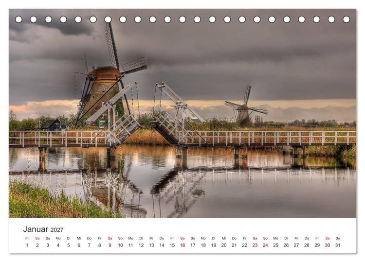Produktbild: M&auml;rchenhafte Windm&uuml;hlen (Tischkalender 2027 DIN A5 quer), CALVENDO Monatskalender