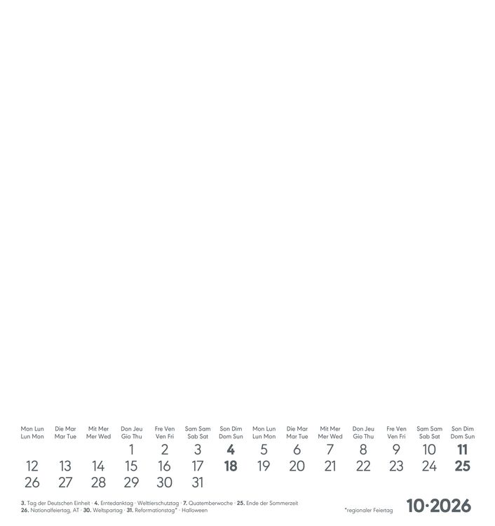 Produktbild: Kreativ-Kalender weiß 2026 - 16x17 cm - Foto, Malen, Basteln - datiert - Kreativkalender - Foto-Kalender - Alpha Edition
