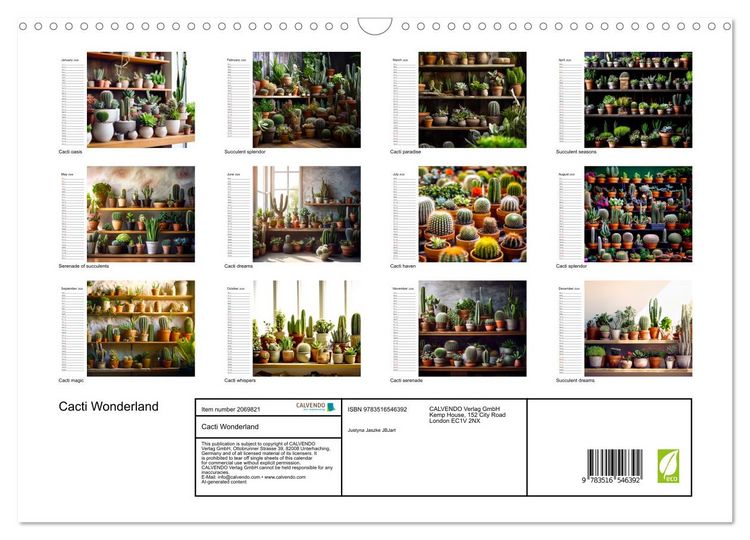 Produktbild: Cacti Wonderland (Wall Calendar 2026 DIN A3 landscape), CALVENDO 12 Month Wall Calendar
