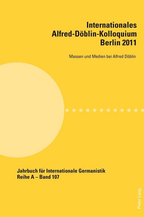 Produktbild: Internationales Alfred-D&ouml;blin-Kolloquium- Berlin 2011