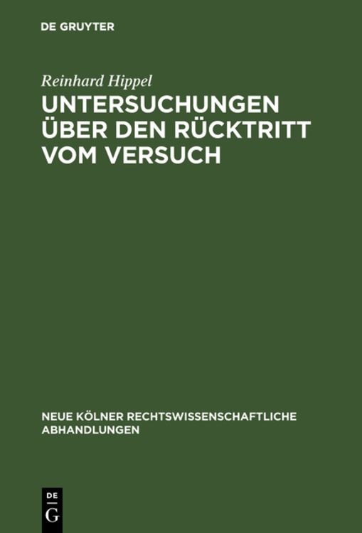 Produktbild: Untersuchungen &uuml;ber den R&uuml;cktritt vom Versuch