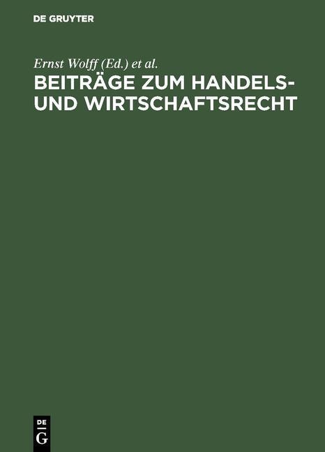 Produktbild: Beitr&auml;ge zum Handels- und Wirtschaftsrecht