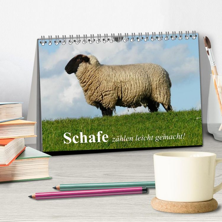 Produktbild: Schafe z&auml;hlen leicht gemacht! (Tischkalender 2026 DIN A5 quer), CALVENDO Monatskalender