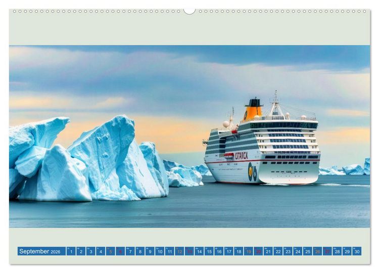 Produktbild: Kreuzfahrtschiffe vor Gr&ouml;nland (Wandkalender 2026 DIN A2 quer), CALVENDO Monatskalender