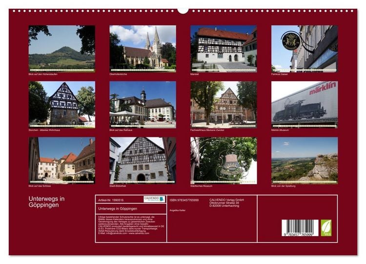 Produktbild: Unterwegs in G&ouml;ppingen (hochwertiger Premium Wandkalender 2026 DIN A2 quer), Kunstdruck in Hochglanz
