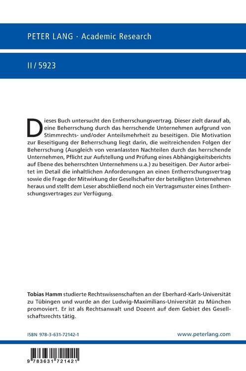 Produktbild: Der Entherrschungsvertrag