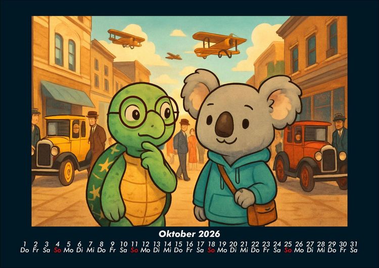 Produktbild: Taz & Kiki - Eine Reise durch die Zeit 2026 Fotokalender DIN A4