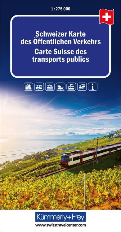 Produktbild: Kümmerly+Frey Schweizer Karte des öffentlichen Verkehrs 1:275.000