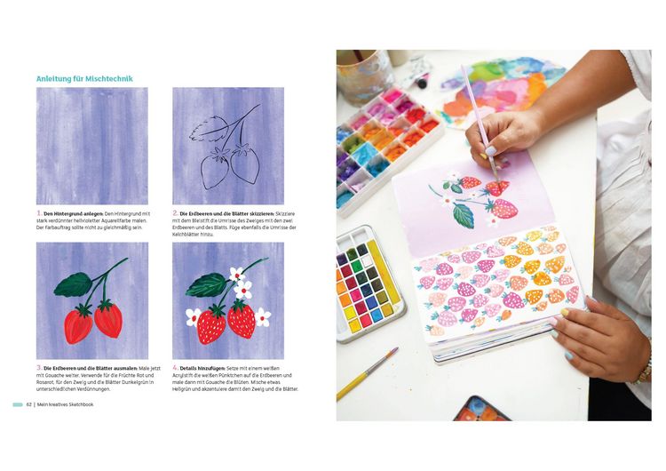 Produktbild: Mein kreatives Sketchbook - 25 einfache Malprojekte