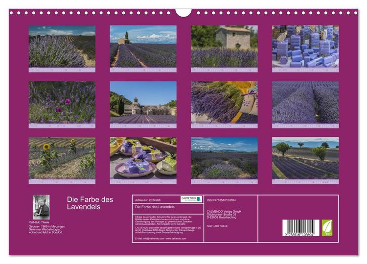 Produktbild: Die Farbe des Lavendels (Wandkalender 2026 DIN A3 quer), CALVENDO Monatskalender