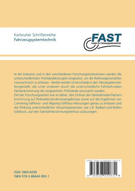 Produktbild: Der Einfluss der Fahrbahnoberfl&auml;chenkr&uuml;mmung auf den Rollwiderstand, die Cornering Stiffness und die Aligning Stiffness von Pkw-Reifen