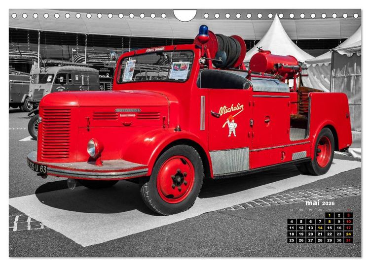 Produktbild: V&Eacute;HICULES de POMPIERS VINTAGE (Calendrier mural 2026 DIN A4 vertical), CALVENDO calendrier mensuel