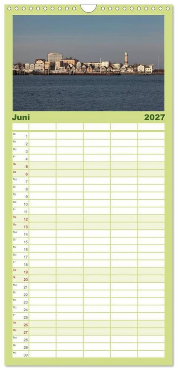 Produktbild: Familienplaner 2027 - Seebad Warnem&uuml;nde mit 5 Spalten (Wandkalender, 21 x 45 cm) CALVENDO