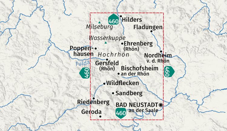 Produktbild: KOMPASS Wanderkarte 462 Die Hochrh&ouml;n 1:25.000