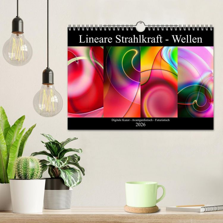 Produktbild: Lineare Strahlkraft - Wellen, Digitale Kunst (Wandkalender 2026 DIN A4 quer), CALVENDO Monatskalender