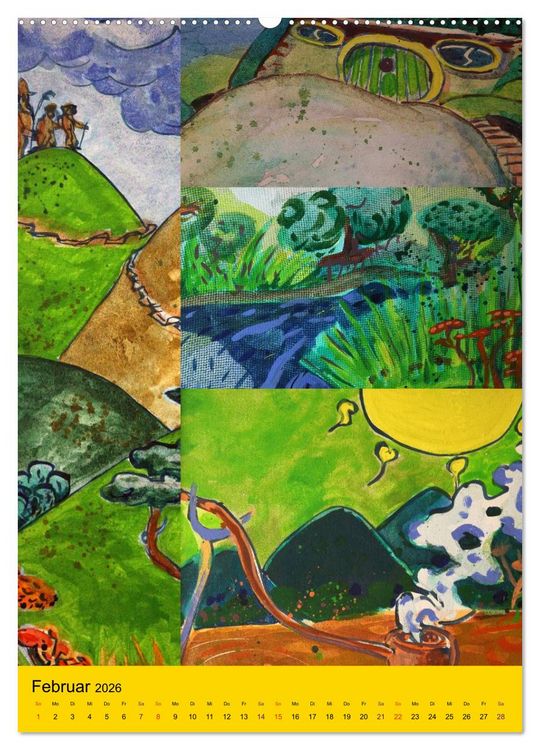 Produktbild: Thilia. Reise durch Mittelerde. Acrylmalerei von Michael Weiler. (hochwertiger Premium Wandkalender 2026 DIN A2 hoch), Kunstdruck in Hochglanz