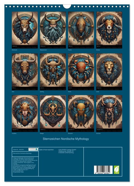 Produktbild: Sternzeichen Nordische Mythology (Wandkalender 2026 DIN A3 hoch), CALVENDO Monatskalender