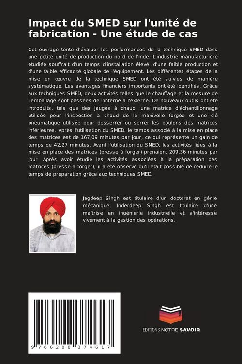Produktbild: Impact du SMED sur l'unit&eacute; de fabrication - Une &eacute;tude de cas