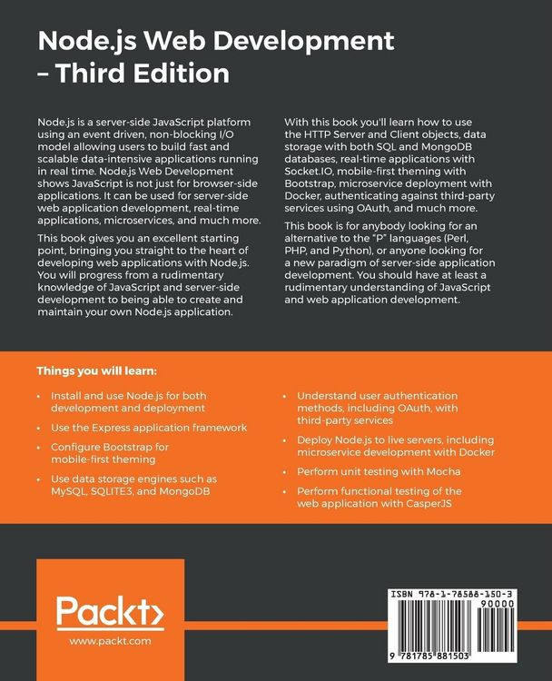 Produktbild: Node.js Web Development - Third Edition