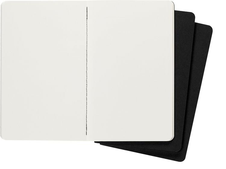 Produktbild: Moleskine Cahier, L/A5, 3er Set, Blanko, Kartoneinband, Schwarz