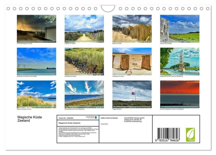Produktbild: Magische K&uuml;ste Zeeland (Wandkalender 2027 DIN A4 quer), CALVENDO Monatskalender