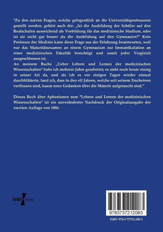 Produktbild: Aphorismen zum `Lehren und Lernen der medizinischen Wissenschaften&acute;