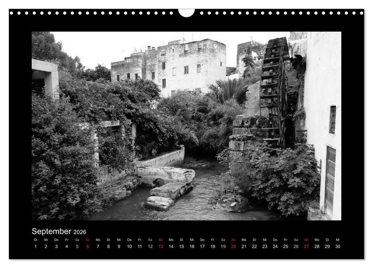 Produktbild: Marokko - Nostalgie in schwarz-weiss (Wandkalender 2026 DIN A3 quer), CALVENDO Monatskalender