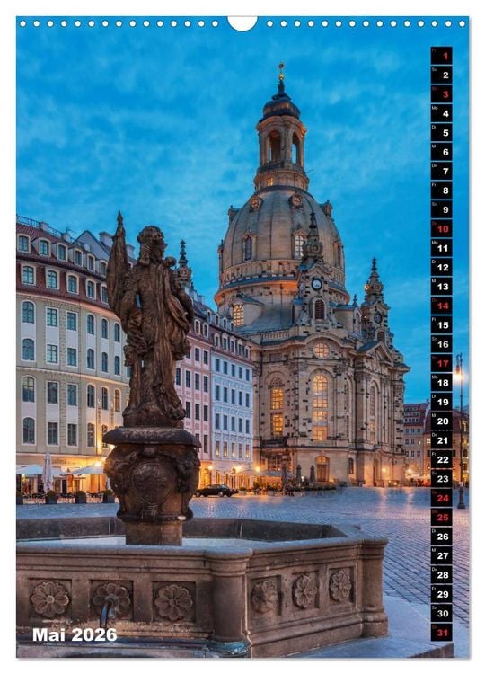Produktbild: Dresden bei Nacht (Wandkalender 2026 DIN A3 hoch), CALVENDO Monatskalender