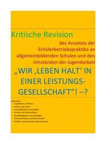 Produktbild: &bdquo;wir &sbquo;leben Halt&lsquo; in einer Leistungs-Gesellschaft&ldquo;! &ndash;? / Wir &sbquo;leben Halt&lsquo; in einer Leistungs-Gesellschaft&ldquo;! &ndash;?