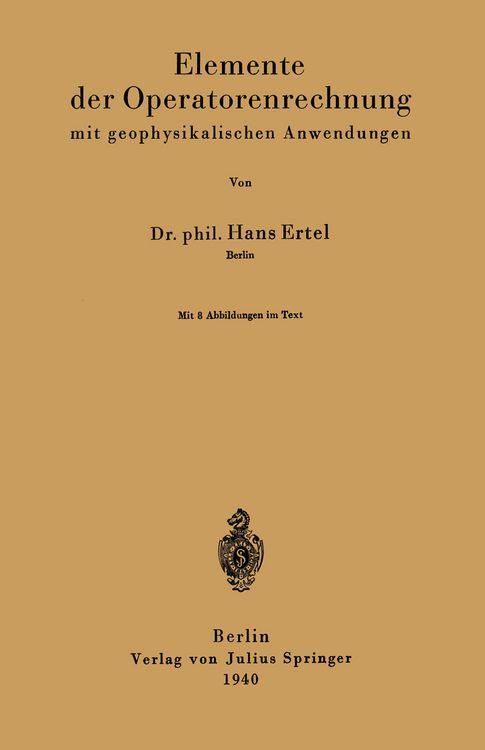 Produktbild: Elemente der Operatorenrechnung mit geophysikalischen Anwendungen