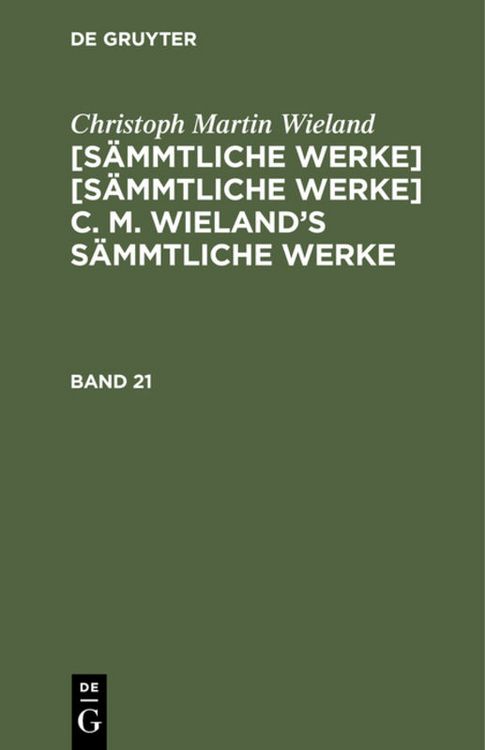 Produktbild: C. M. Wielands S&auml;mmtliche Werke. Band 21/22