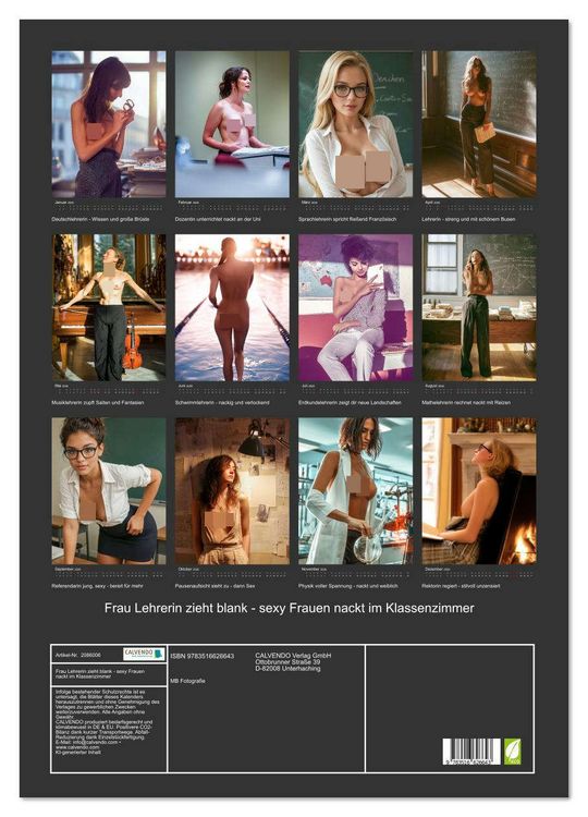 Produktbild: Frau Lehrerin zieht blank - sexy Frauen nackt im Klassenzimmer (Wandkalender 2026 DIN A2 hoch), CALVENDO Monatskalender